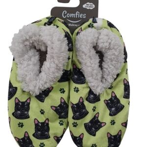 Black cat slippers